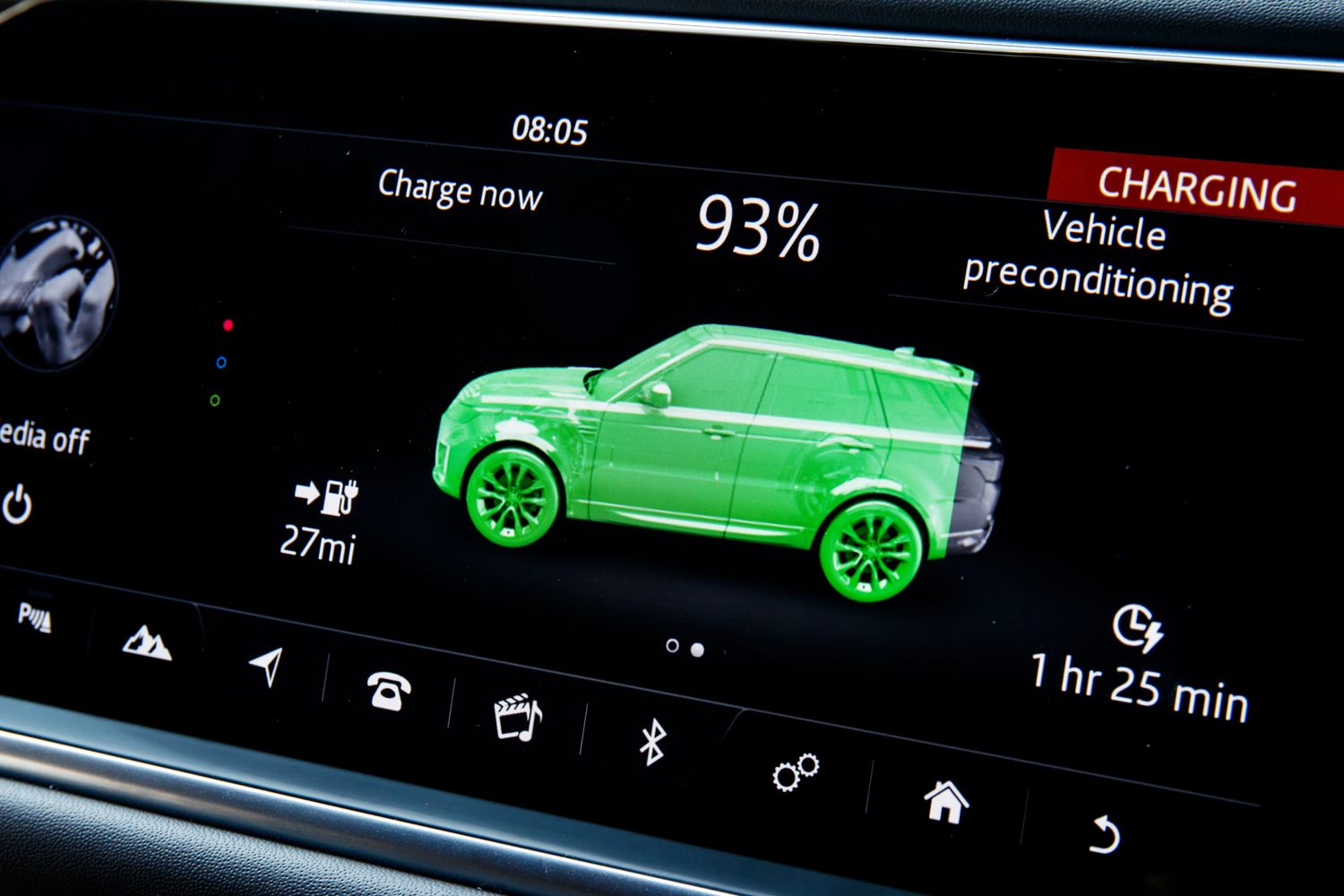 Range Rover Sport P400e HSE charging display